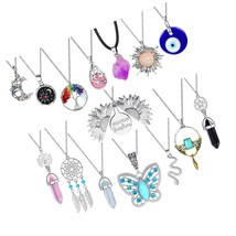 15Pcs Crystal Pendant Necklaces for Women Natural - £43.06 GBP