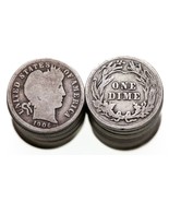 1892-1916 Barber Dime Roll in Good+ Condition, 50 Pieces, Various Dates - £176.51 GBP