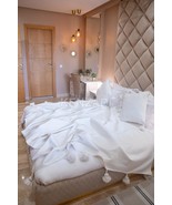 Handmade Pompom Blanket, Throw Blanket, Pom Pom Blanket, Boho Blanket, B... - $138.74 CAD