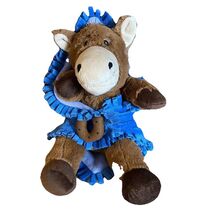 Fiesta Blanket Babies Blue Brown Horse Plush Lovey 11” Tall - $16.14