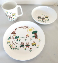 Centura by Corning Rare Goldilocks &amp; Three Bears Mug Salad Plate Cereal Bowl USA - £139.79 GBP