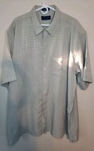 Towncraft Men&#39;s Shirt Size 3XLT Beige Short Sleeves Polyester BUTTON UP - £12.45 GBP