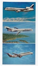 Delta Airlines 3 Airplane Postcard Lockheed 1011 Boeing 727-232 Douglas DC-9-32 - £14.18 GBP