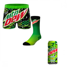 Crazy Boxers Mountain Dew Logo Boxer Briefs and Socks in Soda Can Green - £18.30 GBP