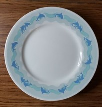 Corelle Ocean Dance Dolphins Dinner Plates 10¾&quot; Set of 10 Blue White - £23.59 GBP