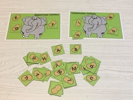 Upper And Lower Case Elephant &amp; Peanuts Sort - Laminated Activity Cards Set - £9.28 GBP
