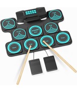 Aodsk Electronic Drum Set,9 Electric Drum Practice Pad With, Dual Speakers - $64.97