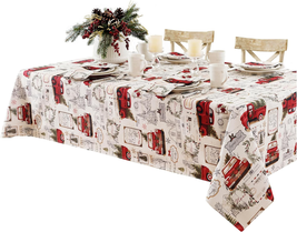 Christmas Pine Hill Tree Farm 52 X 70 Inch Rectangle Fabric Tablecloth, ... - $24.30