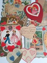 Valentines Day Die cut Handmade Vtg Love Hearts Card Lot (14 Pieces) 3&quot;-... - £23.58 GBP