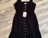 Boho Black Knox Rose Women&#39;s Dress Pockets Size Small Buttons Empire Sle... - $16.44