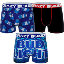 Crazy Boxer Bud Light Cans and Logos Boxer Briefs 3-Pack Multi-Color - £19.28 GBP