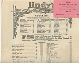 Lindy&#39;s Menu 1655 Broadway New York City 1958 Famous Cheese Cake Guys &amp; ... - £66.41 GBP