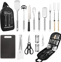 Camping Cooking Utensils Set, 16 PCS Stainless Steel Grill Tools, Camping BBQ - £29.47 GBP