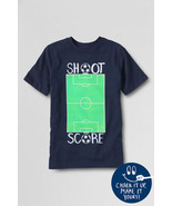 Lands End Boys&#39; Short Sleeve Graphic Tee Classic Navy Score New - $95.00 MXN