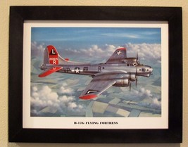 Black Framed Print (12&quot; X 16&quot;) of a B-17G Flying Fortress Aircraft over Germany - £27.65 GBP