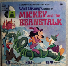 MICKEY AND THE BEANSTALK (1970) softcover book with 33-1/3 RPM record - £10.90 GBP
