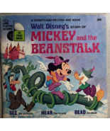 MICKEY AND THE BEANSTALK (1970) softcover book with 33-1/3 RPM record - £10.89 GBP