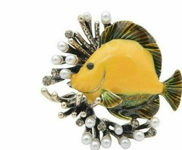 FISH Celebrity Brooch Stunning Vintage Look Gold plated Retro Broach Pin F11 New - £13.58 GBP
