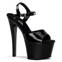 PLEASER Shoes Sexy Stripper 7&quot; High Heels Exotic Dance Black Platform SK... - £42.96 GBP