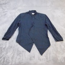 Love Tree Jacket Womens Small Blue Lightweight Casual Linen Open Asymmetrical - £18.18 GBP