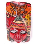 Vtg Hand Carved Wood Tribal Mask-Totem-Hand Carved &amp; Painted-Decor-10.5&quot;... - $44.87