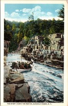 Boat Starting Down Rapids Ausable Chasm New York NY UNP Unused WB Postcard L6 - £2.29 GBP