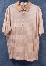Fairway &amp; Greene Polo Golf Shirt Mens Large Orange Striped Chickasaw Sleeve - £14.50 GBP