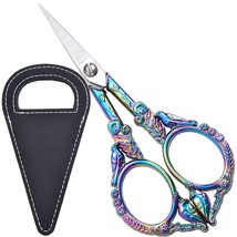 Vintage Embroidery Scissors, 4.6In Small Sharp Tip Sewing Scissor W/ Bla... - £21.67 GBP