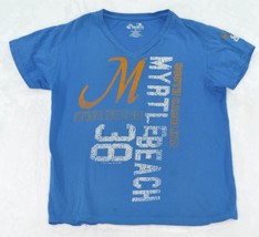 V-Neck Childs Size Small Blue Myrtle Beach Short Sleeve Shirt - £4.73 GBP