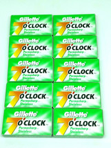 100 Gillette 7 o&#39; clock Permasharp Stainless DE double edge razor blades - £10.20 GBP