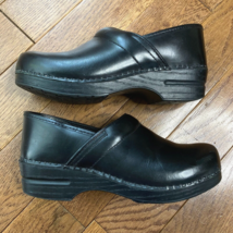 Dansko LT Pro Clog Womens 40 Solid Black Leather Slip On Work Shoe 9 RP$130 - $22.82