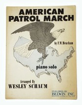 1952 Sheet Music American Patrol March By Wesley Schaum Piano Solo - $10.24