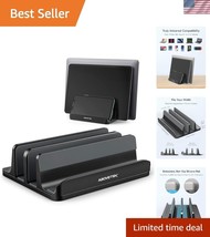 Space-Saving Aluminum Vertical Dock: Holds Laptops, Tablets &amp; Phones Sec... - $39.00