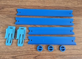 9 PC Lot 2016 Hot Wheels Track Builder Power Booster Kit Blue Replacement Parts - £10.05 GBP