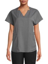Climate Right Cuddl Duds Women’s Woven Twill Scrub Top V-neck  Gray SMALL New - £13.58 GBP