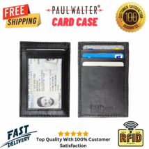Genuine Leather Men&#39;s Slim Credit Card Case with RFID Blocking - £8.00 GBP