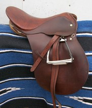 Blue Ribbon 16 in Medium Tree Adult Leather English Horse Saddle Havana ... - $285.91