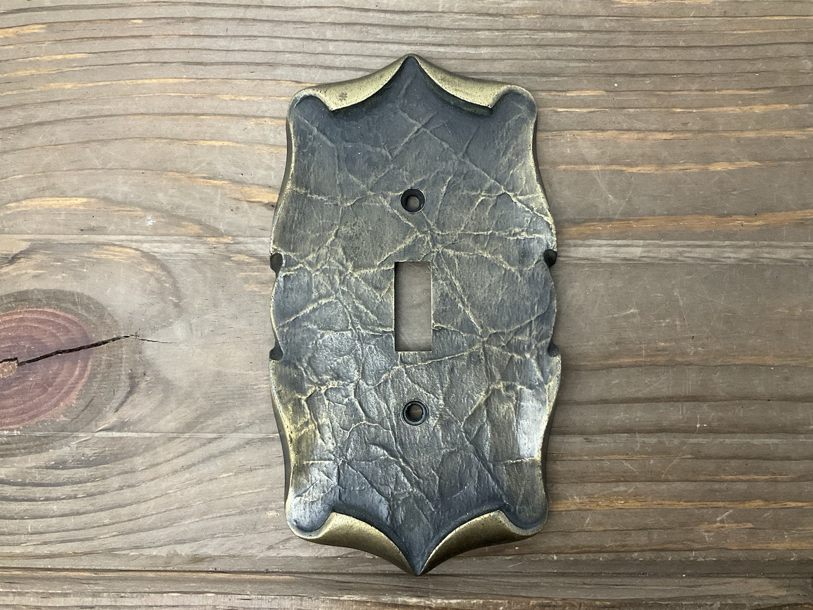 Reclaimed Amerock Brutalist Single Switch Cover Plate Metal Brass Tone N... - $12.82