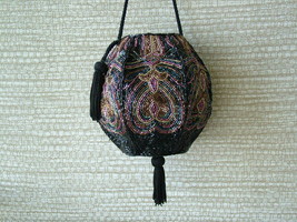 Pre-Loved Lady Eve by Valerie Hand-Made, Multi-Colored Beaded Crossbody Purse - £39.34 GBP