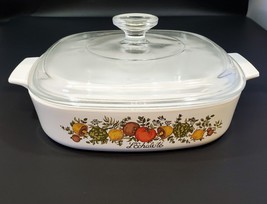 Corning Ware 1 QT Casserole Dish A-8-B L&#39;Echalote Spice of Life VINTAGE With Lid - £27.68 GBP