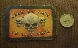 all LEATHER Motorcycle Biker LIVE TO RIDE 3 SKULL Patch ~ - $9.30