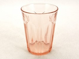 Anchor Hocking 9 Ounce Tumbler, Pink Glass, Colonial Pattern, Paneled, Ribbed - £7.65 GBP
