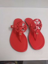 Tory Burch Woman&#39;s Slippers Miller Veg Nappa Poppy Coral Size 7 US - £152.63 GBP