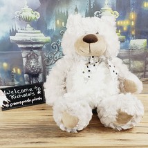 Ganz Teddy Bear Plush 17&quot; Silver Tan with Polka Dot Bow Stuffed Animal - £7.59 GBP