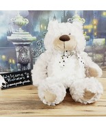 Ganz Teddy Bear Plush 17&quot; Silver Tan with Polka Dot Bow Stuffed Animal - £7.42 GBP