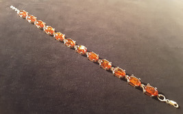 Certified Baltic Natural Cognac Amber Gold Plated 925 Sterling Silver Bracelet - £226.54 GBP