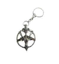 Devil Satan Goat Head pentagram Keychain - £3.91 GBP