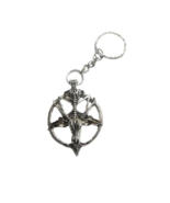 Devil Satan Goat Head pentagram Keychain - £3.90 GBP
