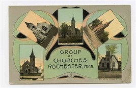 Group of Churches Rochester Minnesota One Cent Postcard - £13.99 GBP