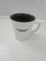 2009 Starbucks New Bone China White Brown Lettering Interior Coffee Mug 16 Oz - $14.03